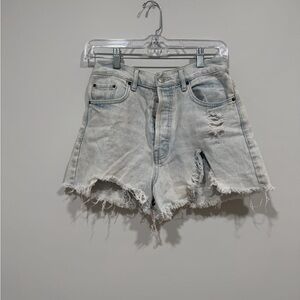 PacSun Light Wash Frayed Jean Shorts